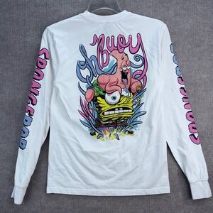 H&M Divided Spongebob Patrick Graphic Long Sleeve T Shirt White Oh Buoy Adult‎ S